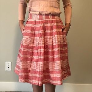Pink striped skirt